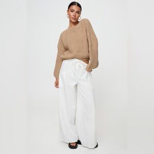 Princess Polly Brunie Wide Leg Cotton & Linen Cargo Pants Size 0 NWT